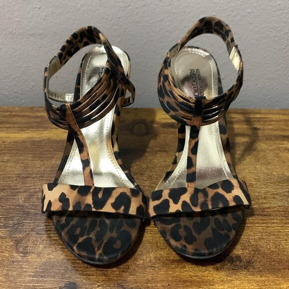 Kenneth Cole Reaction Know Way Leopard Print Heels Size 7.5 - Picture 2 of 8